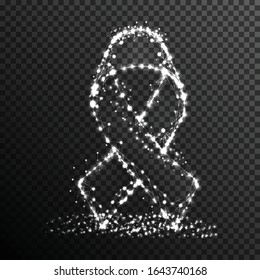 luz de cinta desde punto de conexión y línea. efecto de luz. ilustración vectorial, aislada en fondo transparente