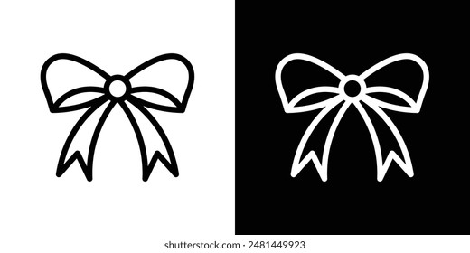 Ribbon line icon vector illustration set.
