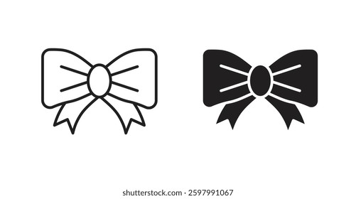 Ribbon line icon vector set.