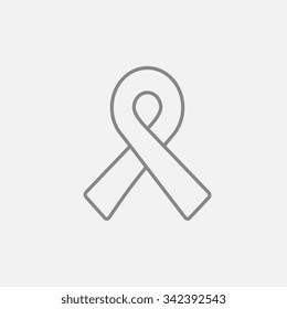 Ribbon line icon for web, mobile and infographics. Vector dark grey icon isolated on light grey background.