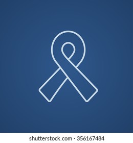 Ribbon line icon for web, mobile and infographics. Vector light blue icon isolated on blue background.