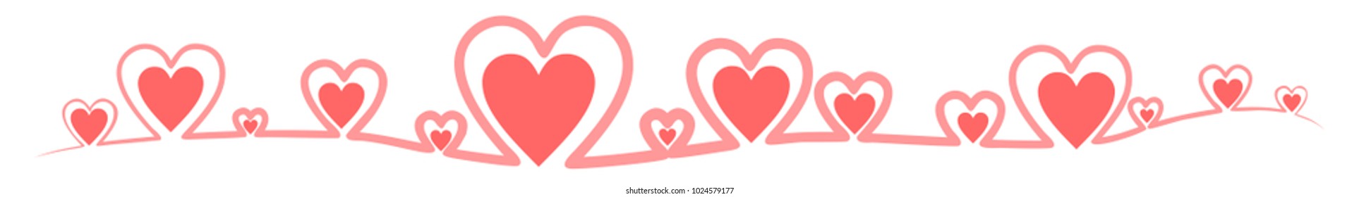 ribbon, line made of pink hearts.
