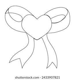Ribbon line Single-line art continuous outline vector art drawing simple minimalist design