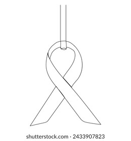 Ribbon line Single-line art continuous outline vector art drawing simple minimalist design
