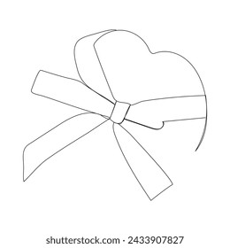 Ribbon line Single-line art continuous outline vector art drawing simple minimalist design