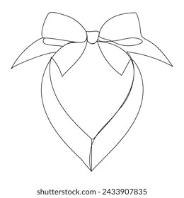 Ribbon line Single-line art continuous outline vector art drawing simple minimalist design