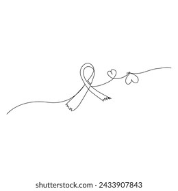 Ribbon line Single-line art continuous outline vector art drawing simple minimalist design