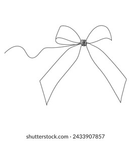 Ribbon line Single-line art continuous outline vector art drawing simple minimalist design