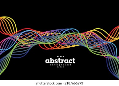 Ribbon Line Striped Curve And Twisted Genetic Bio-technology Theme Background Can Be Use For Advertisement Poster Banner Package And Label Design Website Cover Vector Eps.