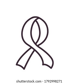 ribbon line style icon design of Charity donation and volunteer theme Vector illustration