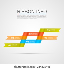 Ribbon list of options. Vector illustration