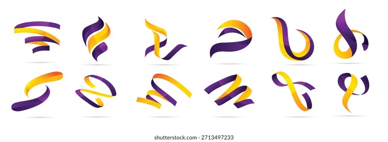 Ribbon Logo Collectionfv vector illustration