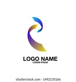 ribbon logo icon for business and health company
