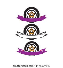 Ribbon logo template vector icon design