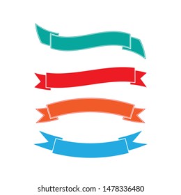 Ribbon logo template vector icon design