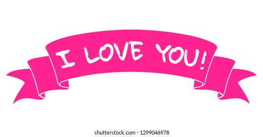 Ribbon with i love you text 