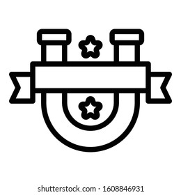 Ribbon magnet icon. Outline ribbon magnet vector icon for web design isolated on white background