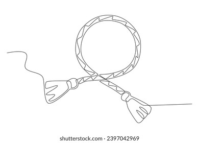 A ribbon of Martisor flowers. Martisor one-line drawing