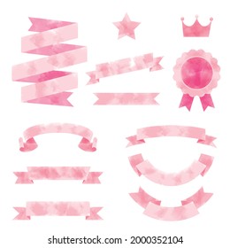 Ribbon material set with watercolor touch