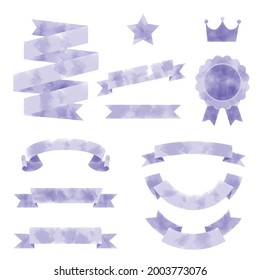 Ribbon material set with watercolor touch
