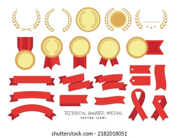 Ribbon medal awards and other icon sets
