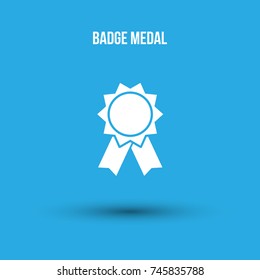Ribbon medal, flat design simple vector
