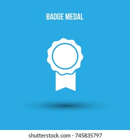 Ribbon medal, flat design simple vector