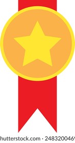 Ribbon Medal Gold Achievement Illustration