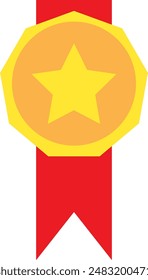 Ribbon Medal Gold Achievement Illustration