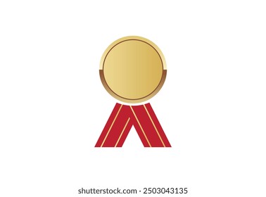 Ribbon Medal icon logo design. Award logo, Vector design template