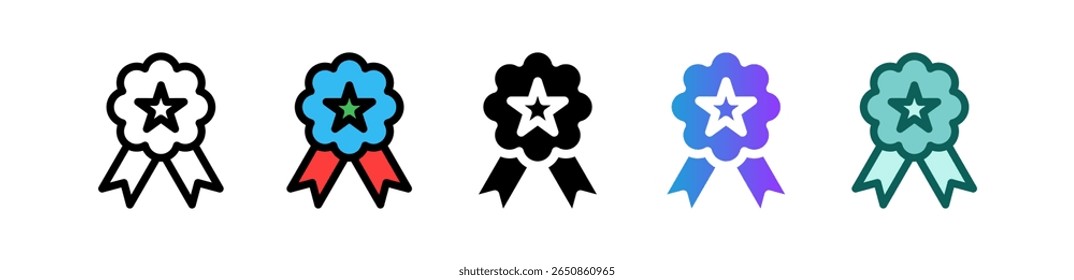 Ícone de Medalhas da Faixa - Ilustração de Múltiplos Vetores