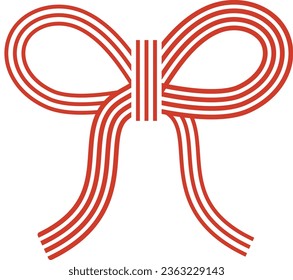 Ribbon Mizuhiki Vector Illustration (paper strings tied around a wrapped gift)
