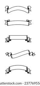 Colección vectorial monocromática de cinta	