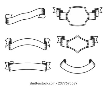 Colección vectorial monocromática de cinta	