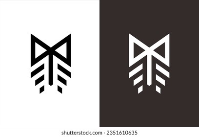 RIBBON MONOGRAM DESIGN THAT ALSO SHAPES A DRAGONFLY FOR YOUR COMPANY LOGO PURPOSES