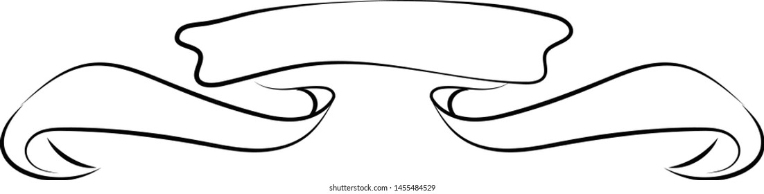 Ribbon with no color, illustration, vector on white background.