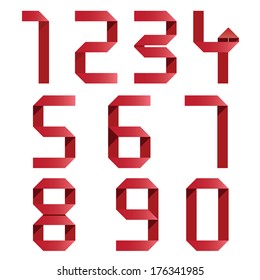 Ribbon Numbers set. Vector.