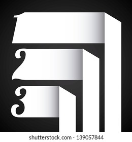 Ribbon numerical over black background vector illustration