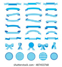 Ribbon. Oktoberfest Holiday set of ribbons, labels, banners, bow tie icons, ribbon bow tie, cutting ribbon. Vector German Beer ribbon, October USA, October fest blue ribbon, Oktoberfest Bavarian flag