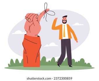 Ribbon on finger reminder remind string meeting concept. Vector flat graphic design illustration