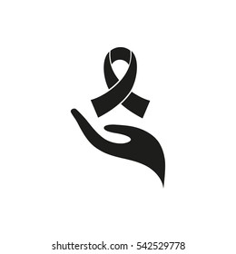 ribbon on hand icon illustration isolated vector sign symbol