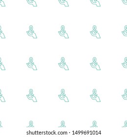 ribbon on hand icon pattern seamless white background. Editable line ribbon on hand icon. ribbon on hand icon pattern for web and mobile.