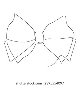 Ribbon one line continuous outline vector art drawing and simple minimalist design