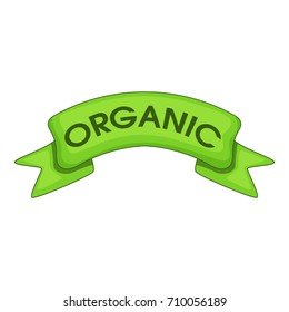 Ribbon organic icon. Cartoon illustration of ribbon organic vector icon for web