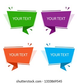 Ribbon origami banners for your text. Text boxes for presentation or promotion. Vector illustration