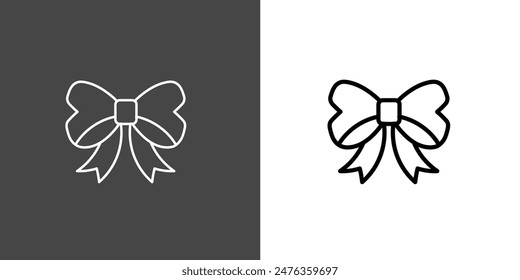 Ribbon Outline Icon Vector Illustration