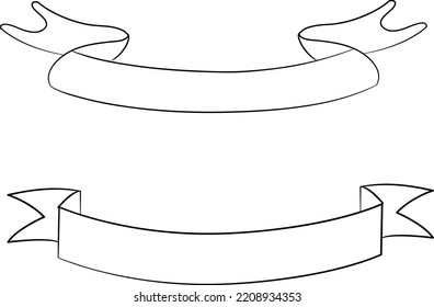 Ribbon Outline Vector Line Art