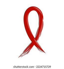 ribbon paint AIDS icon flat isolated