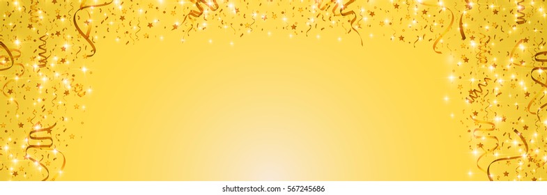 Ribbon paper gold background