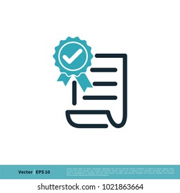 Ribbon and Paper Icon Vector Logo Template Illustration Design. Vector EPS 10.